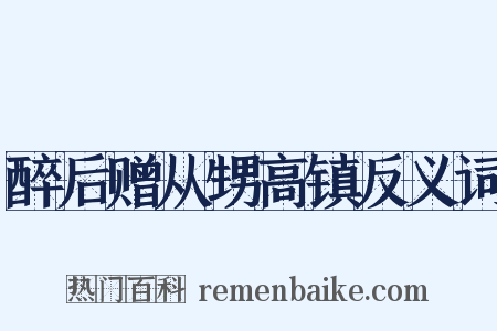醉后赠从甥高镇反义词是什么意思的图片